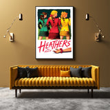 Wall Art 90cmx135cm Heathers The Musical Black Frame Canvas