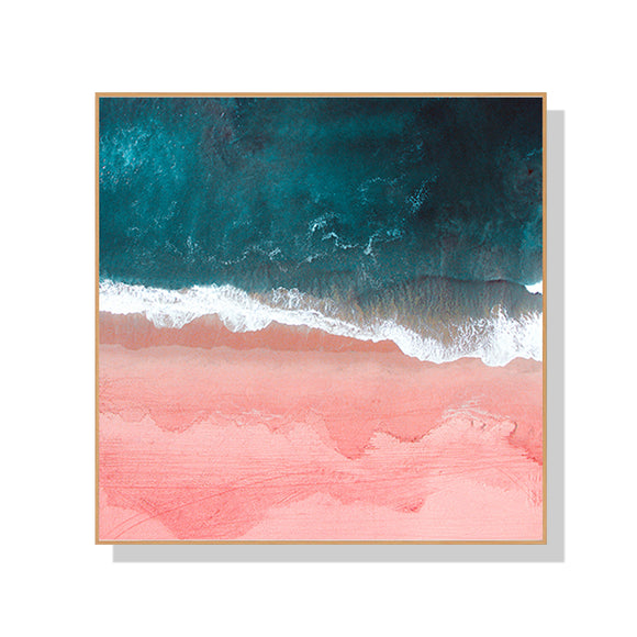 Wall Art 50cmx50cm Pink Sea Wood Frame Canvas