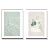 Wall Art 60cmx90cm Abstract body and lines 2 Sets Black Frame Canvas