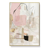 Wall Art 60cmx90cm Abstract Pink Gold Frame Canvas