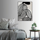 Wall Art 90cmx135cm Mid Century Figure Black Frame Canvas