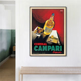 Wall Art 60cmx90cm Cordial Campari Liquor Black Frame Canvas