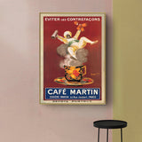 Wall Art 60cmx90cm Cafe Martin Gold Frame Canvas