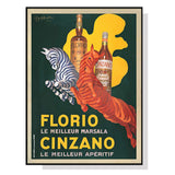 Wall Art 40cmx60cm Florio Cinzano Black Frame Canvas