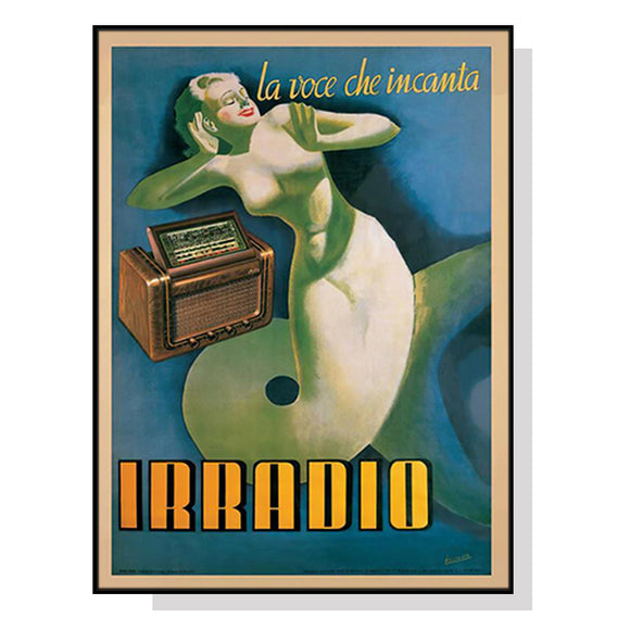 Wall Art 60cmx90cm Irradio Cinzano Black Frame Canvas