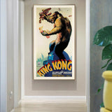 Wall Art 60cmx120cm King Kong 1933 Gold Frame Canvas