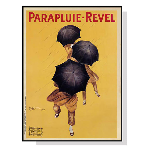 Wall Art 100cmx150cm Parapluie Revel Black Frame Canvas