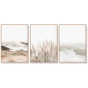 Wall Art 60cmx90cm Coastal Beach 3 Sets Wood Frame Canvas