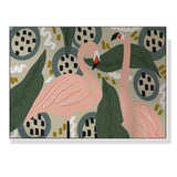 Wall Art 90cmx135cm Flamingo White Frame Canvas