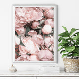 Wall Art 60cmx90cm Peony White Frame Canvas