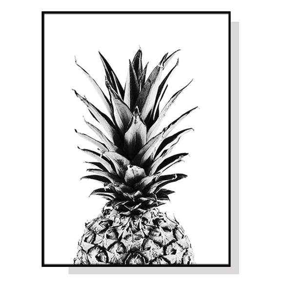 Wall Art 40cmx60cm Pineapple Black Frame Canvas