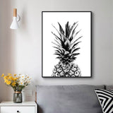 Wall Art 80cmx120cm Pineapple Black Frame Canvas