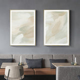 Wall Art 80cmx120cm Beige and Sage Green 2 Sets Gold Frame Canvas