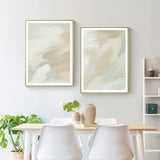 Wall Art 60cmx90cm Beige and Sage Green 2 Sets Gold Frame Canvas