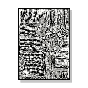 Wall Art 100cmx150cm Clustered Dots A Black Frame Canvas