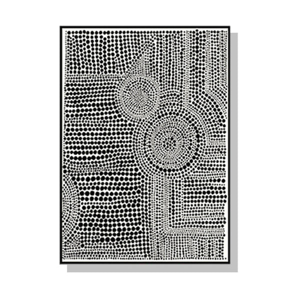 Wall Art 100cmx150cm Clustered Dots A Black Frame Canvas