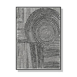 Wall Art 100cmx150cm Clustered Dots B Black Frame Canvas