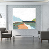 Wall Art 70cmx70cm April Morning White Frame Canvas