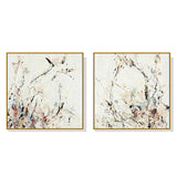 Wall Art 60cmx60cm Afternoon Walk 2 Sets Gold Frame Canvas