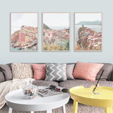 Wall Art 40cmx60cm Italy Cinque Terre 3 Sets Wood Frame Canvas