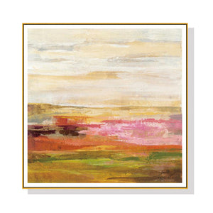 Wall Art 40cmx40cm Blooming Field Gold Frame Canvas