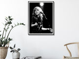 Wall Art 60cmx90cm Young Stevie Nicks in Concert Poster, Black Frame Canvas