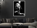 Wall Art 60cmx90cm Young Stevie Nicks in Concert Poster, Black Frame Canvas