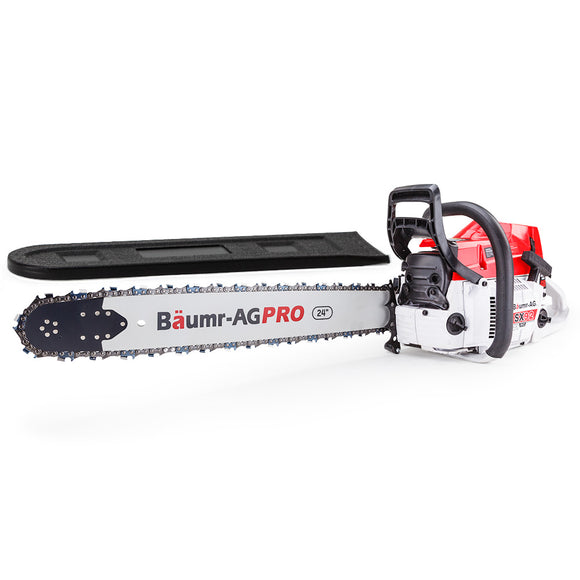 BAUMR-AG Petrol Commercial Chainsaw 24 Bar E-Start Chain Saw Top Handle Pruning