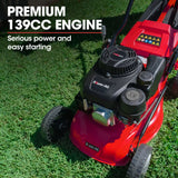 Baumr-AG Lawn Mower 139CC 17 Petrol Push Lawnmower 4-Stroke Engine Catch