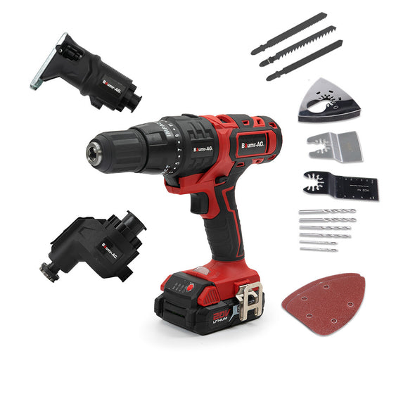 BAUMR-AG Cordless MT3 20V SYNC 3in1 Combi-Tool Kit, with Battery and Charger