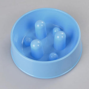 YES4PETS 1 x XL Pet Anti Gulp Feeder Bowl Dog Cat Puppy slow food Interactive Dish Blue