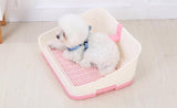 YES4PETS Medium Portable Dog Potty Training Tray Pet Puppy Toilet Trays Loo Pad Mat With Wall Pink