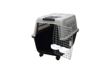 YES4PETS XL Plastic Kennels Pet Carrier Dog Cat Cage Crate With Handle and Removable Wheel Black