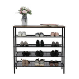 YES4HOMES 5-Tier Medium Shoe Rack Shelf Stand Flat & Slant Adjustable Storage Organizer