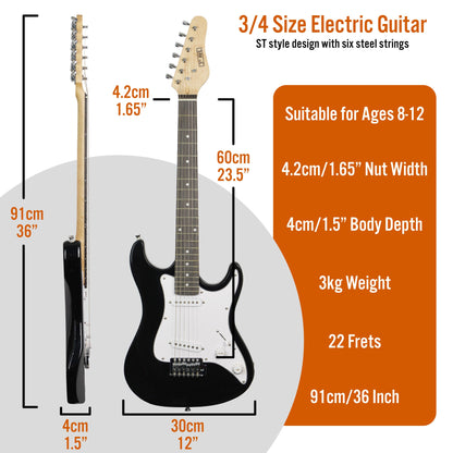 Electric Guitar Pack 3rd Avenue 3/4 Size - Black