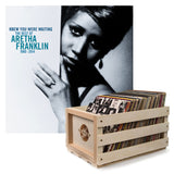 Crosley Record Storage Crate Aretha Franklin Knew You Were Waiting: the Best Of Aretha Franklin 1980-2014 Vinyl Album Bundle