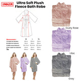 Bathrobe Ultra Soft Plush Fleece Grey 190GSM-L