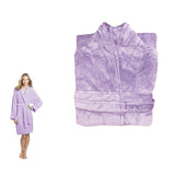 Bathrobe Ultra Soft Plush Fleece Lilac 190GSM - L