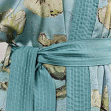 Bathrobe  Almond Blossom Blue Kimono Bath Robe-Large/Extra Large