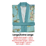 Bathrobe  Almond Blossom Blue Kimono Bath Robe-Large/Extra Large