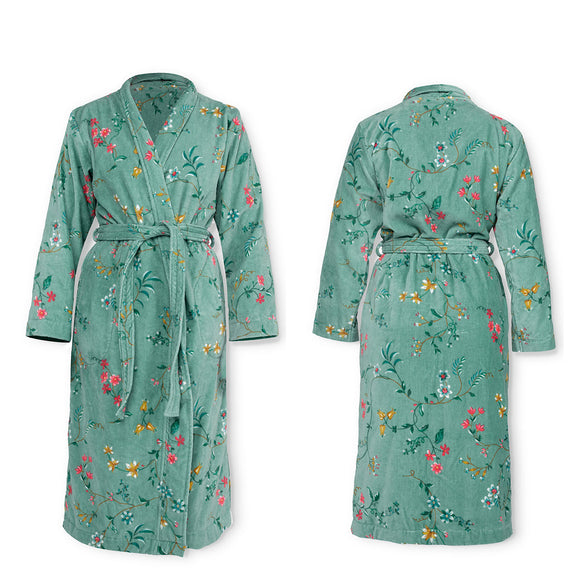 Bathrobe Cotton PIP Studio Les Fleurs Green-M