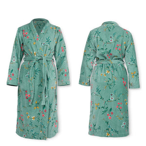 Bathrobe Cotton PIP Studio Les Fleurs Green-XXL