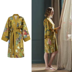 Bathrobe Partout des Fleurs Gold Kimono Large/Extra Large