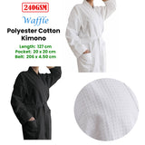 Bathrobe Cotton Jason 240GSM Waffle Polyester Kimono White