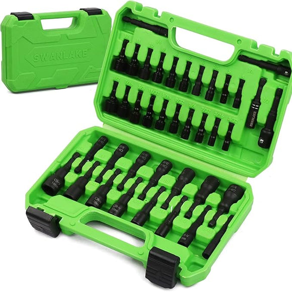 SWANLAKE SWANLAKE 39PCS Magnetic Hex Nut Driver Master Kit,1/4