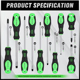 SWANLAKE 11PCS Screwdriver Set, Magnetic 5 Phillips and 5 Flat Head Tips for Fastening and Loosening Seized (11PCS)