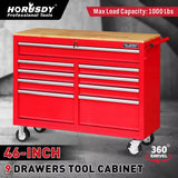 9 Drawers Tool Box Chest Cabinet Trolley Box Garage Storage Toolbox Red 1000lbs