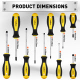 11-Pieces Magnetic Screwdriver Set with Case Magnetizer Demagnetizer Flat Head