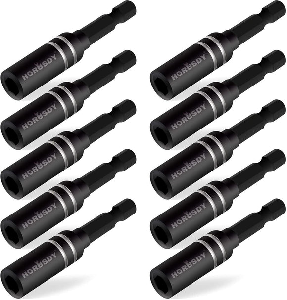 10Pc Magnetic Extension Socket Drill Bit Holder 1/4