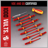 SEDY 13Pcs 1000V Magnetic Insulated Electrician Screwdriver Set VDE Certified